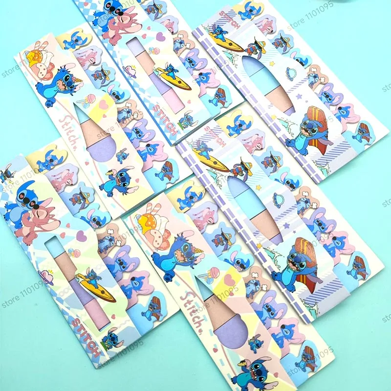 3pcs/lot Disney Stitch Memo Pad Sticky Notes Bookmark Kawaii Stationery Scrapbooking label Post Office School Supplies