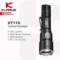 Klarus XT11S Tri-setting Outdoor & Classic/Assault Tactical Flashlight, 1100 Lumens 330m Beam Distance,18650 Battery,Dual Switch