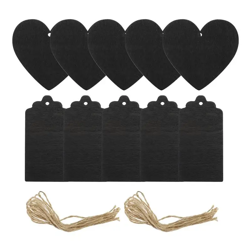 100Pcs Wooden Hanging Blackboards DIY Double Sided Blackboard Pendants Mini Chalkboard Tags For Christmas Wedding Diy Sign Board