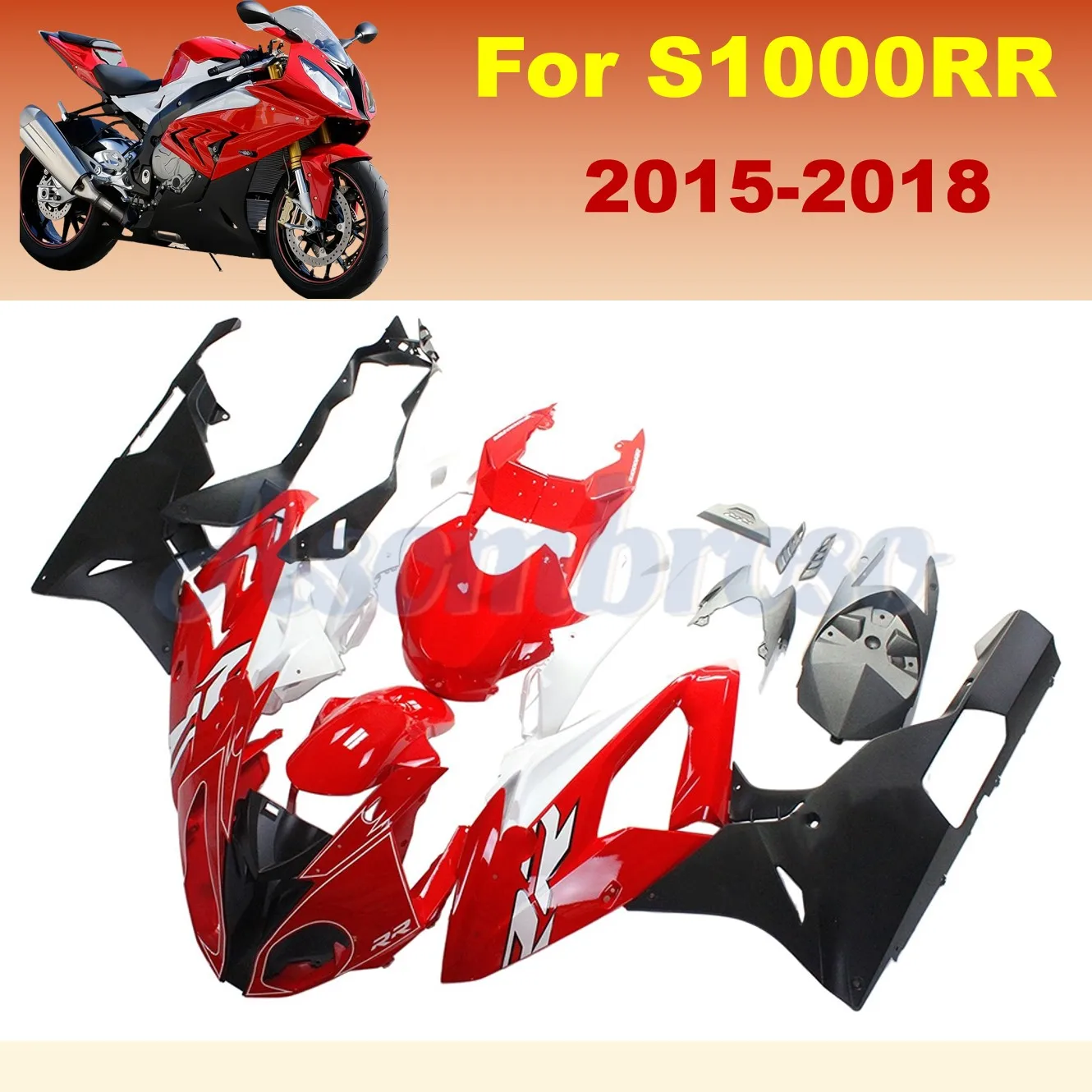 Motorcycle Fairing Kit Suitable for BMW S1000RR 2015 2016 2017 2018 s1000 rr 15 16 17 18 Bright Red Black Bodywork set