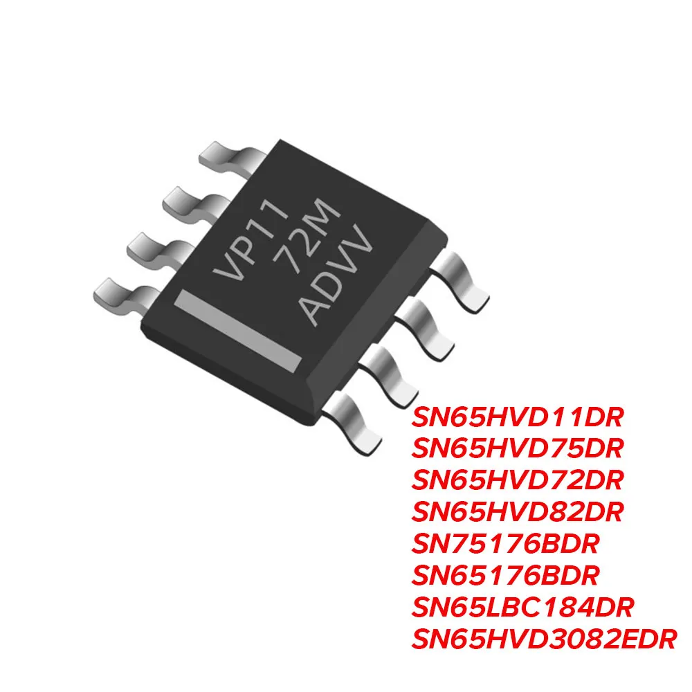 

5PCS SOP8 SN65HVD11DR SN65HVD75DR SN65HVD72DR SN65HVD82DR SN75176BDR SN65176BDR SN65LBC184DR SN65HVD3082EDR RS-485/RS-422 Chip