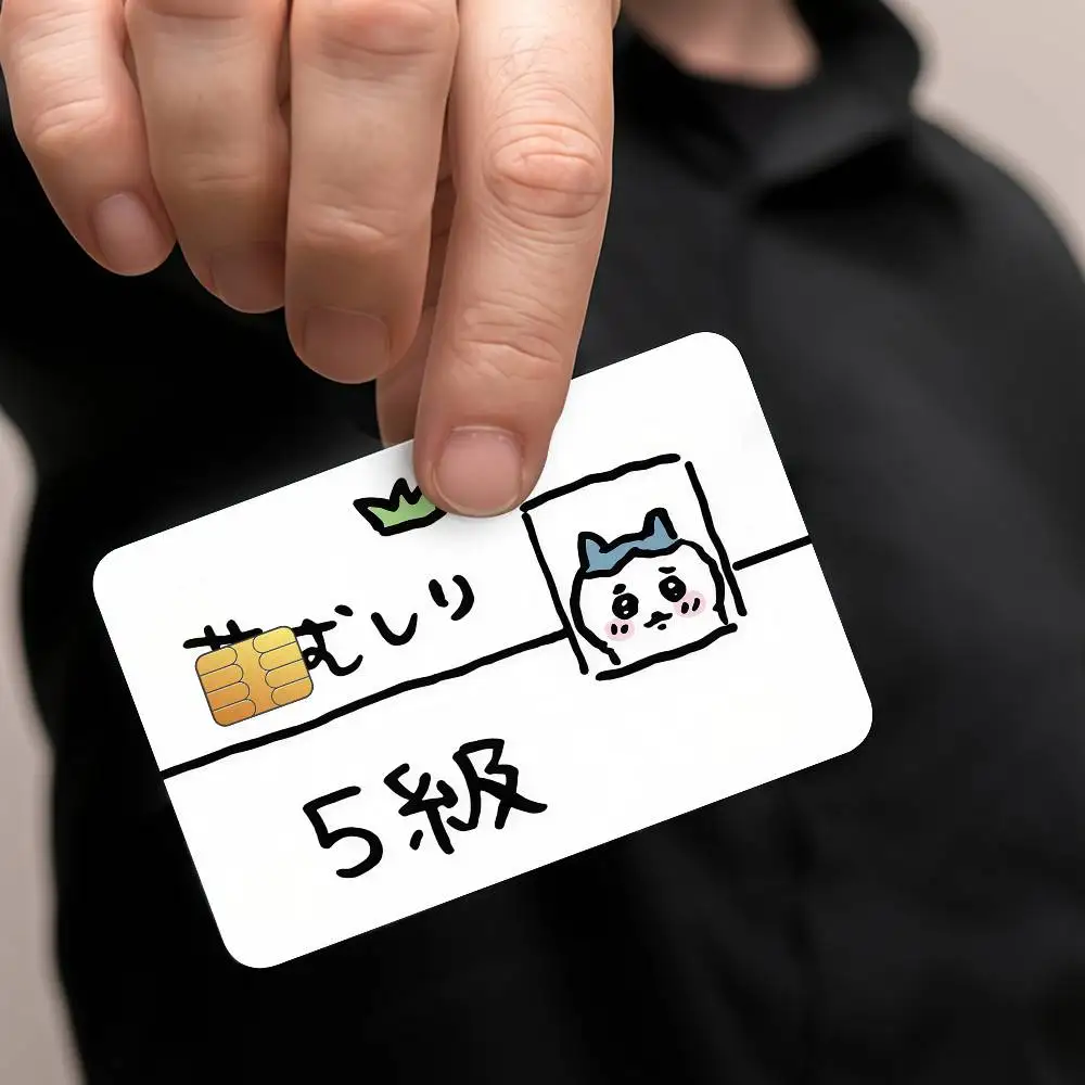 C-Chiikawa Unkrautbekämpfungs-Genehmigungskreditkarte, Schutzaufkleber für öffentliche Verkehrsmittelkarten, wasserdichte Kartenfront-Dekoration, 4 Stück – Detail 5
