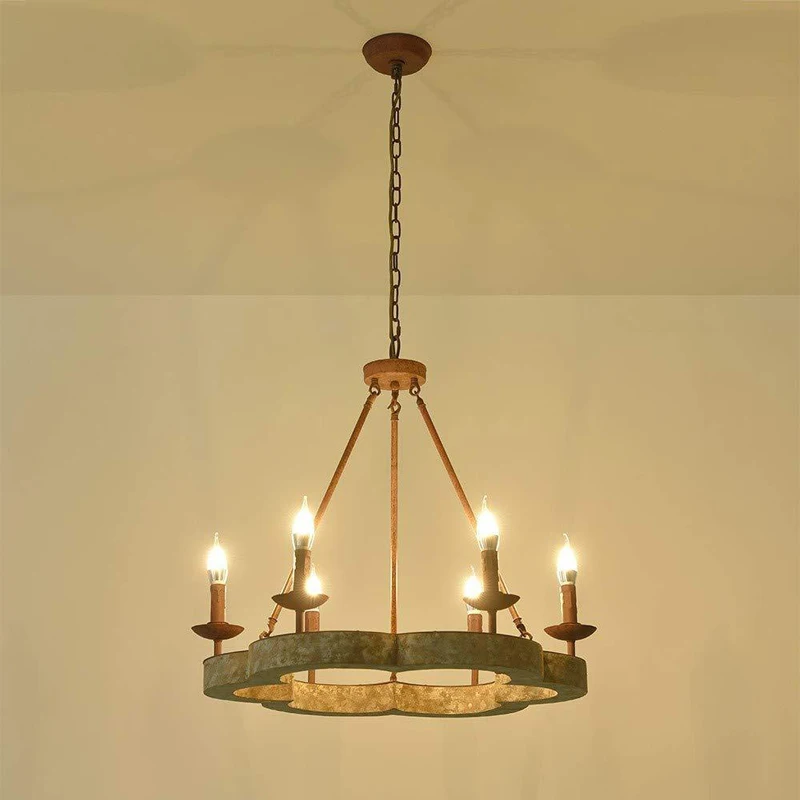 

American Countryside French Retro Solid Wood Chandelier Living Room Dining Room Bedroom Villa coffee Hallway Pendant Lights