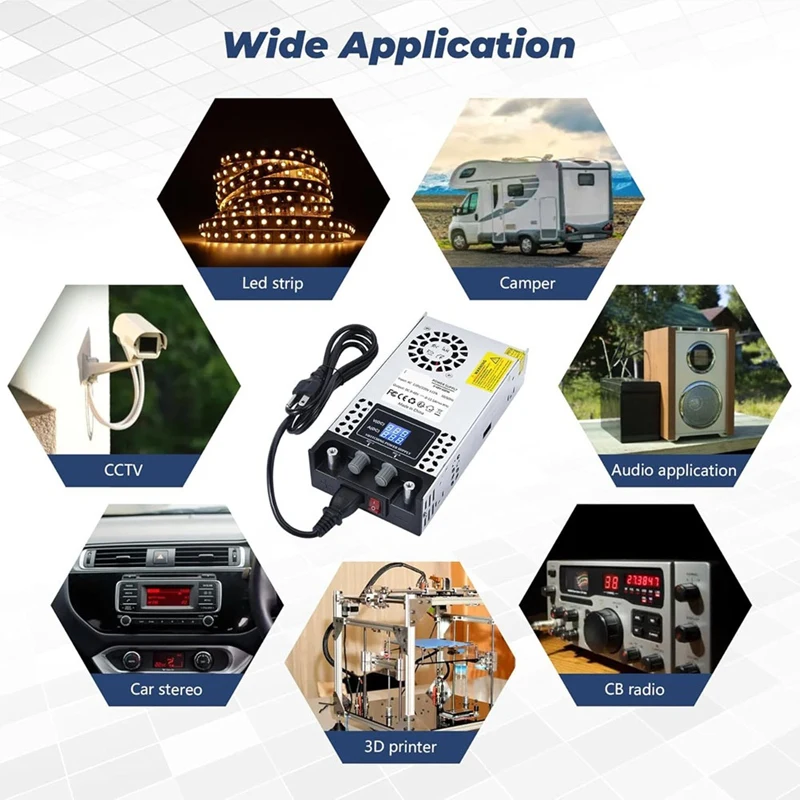 ABPQ AC-DC 컨버터, 60V DC 전원 공급 장치, 0-60V 0-10A SMPS 최대 600W 스위칭 전원 공급 장치, 미국 플러그