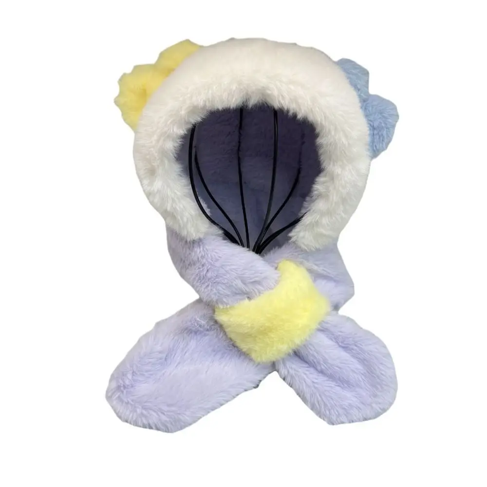 2-in-1 Hat Scarf Set Windproof Warm Cartoon Ear Integrated Hat and Scarf Thick Fluffy Winter Neck Warmer Cold Weather Wear