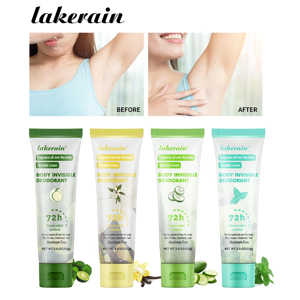 72H Body Invisible Deodorant Cream Aluminum Free Underarm Odor Control Antiperspirant Refreshing Fragrance Smooth Body Care Cream For Daily Use