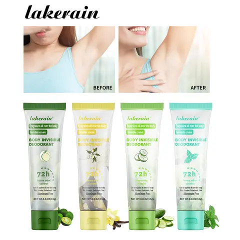 72H Body Invisible Deodorant Cream Aluminum Free Underarm Odor Control Antiperspirant Refreshing Fragrance Smooth Body Care Cream For Daily Use