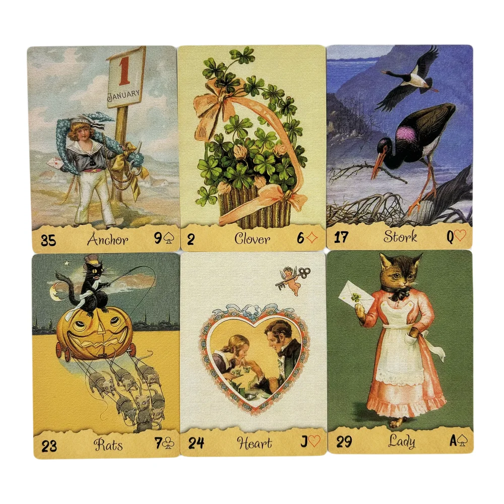 Postcards Lenormand Oracle Cards A 36 English Visions Divination Edition Deck Borad Games