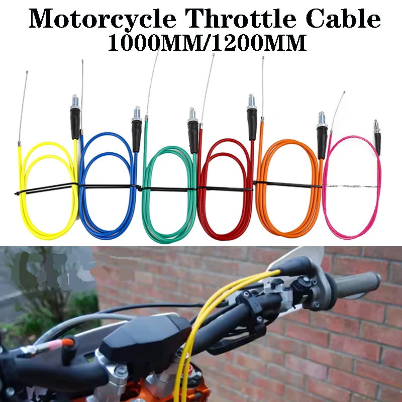 Universal Motorcycle 1000MM/1200MM Straight Head Gas Throttle Cable For SX EXC TC TE KXF CRF YZF WR YZ RM ATV Dirt Pit Bike MX