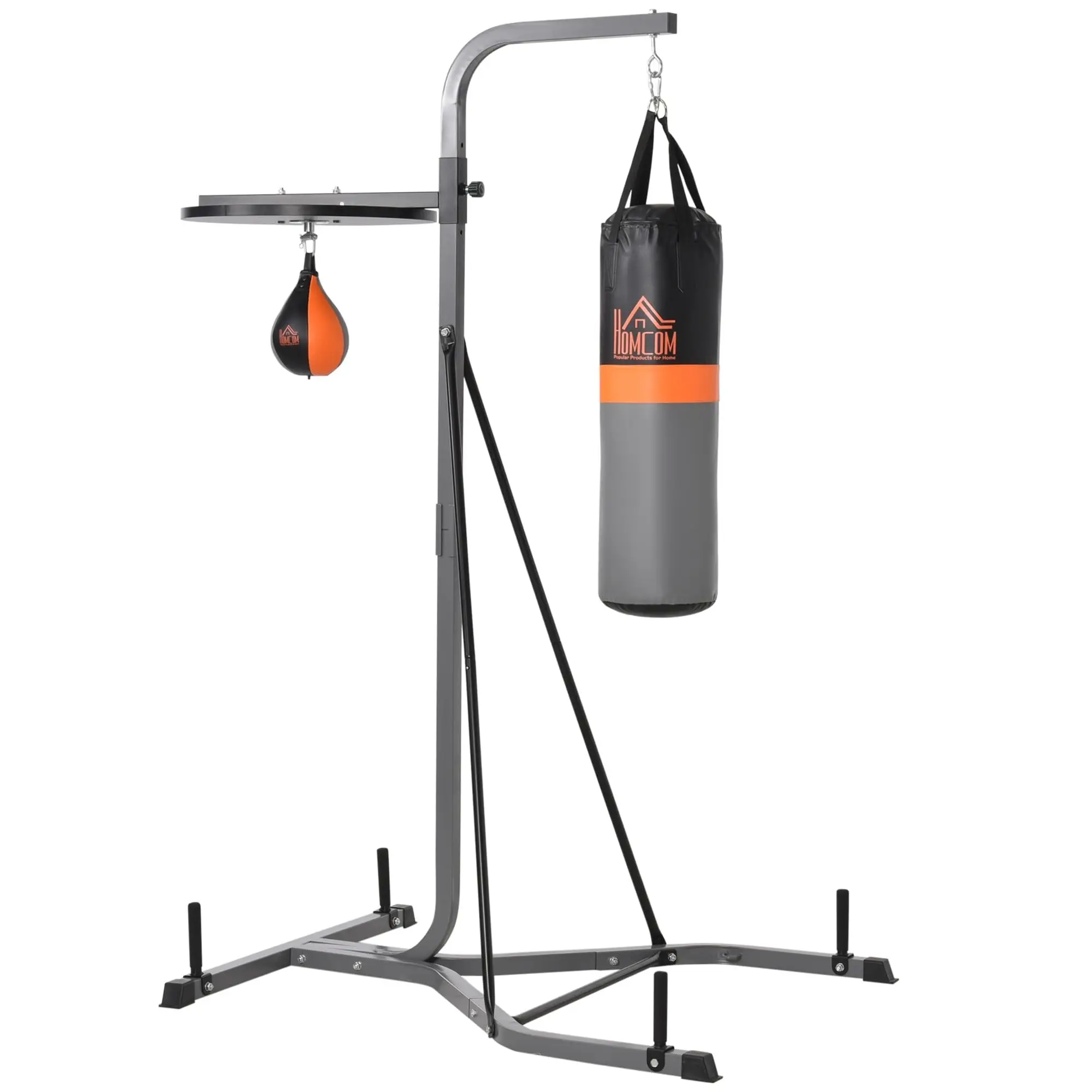 2-in-1 Punching Bag with Stand for Adults, Black