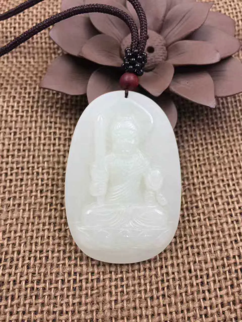 Hetian Jade Eight Patron Saint Pendant Large Jewelry P0032