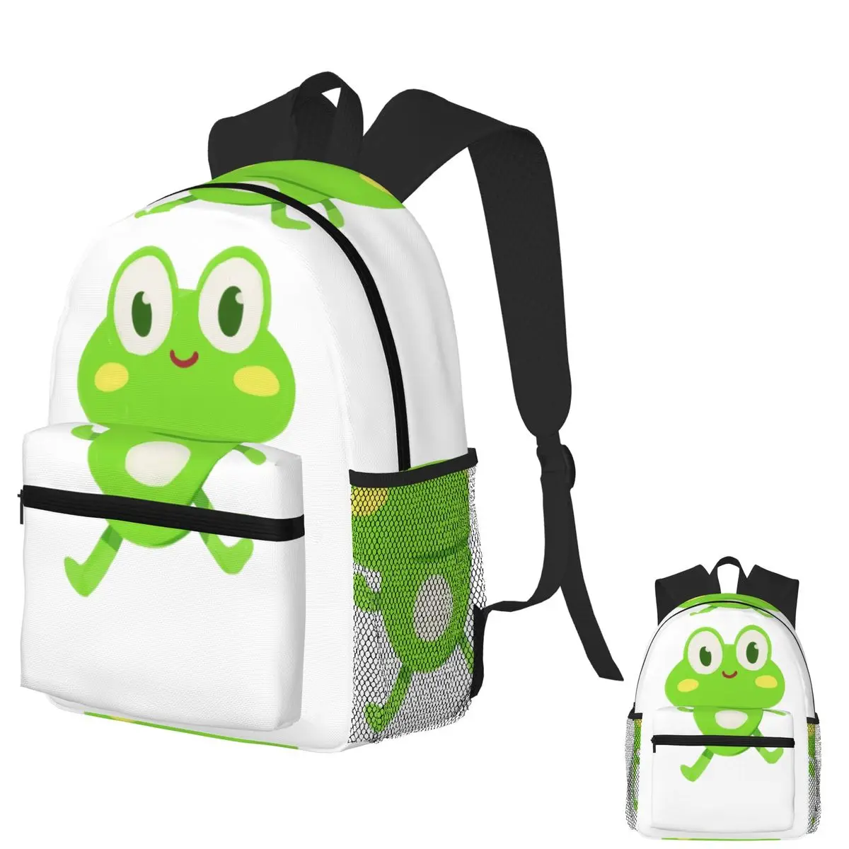 

Green Frog Standing Student Backpack School Bag Hiking Travel Daypack for Boys Girls Bookbag Shoulder Bags