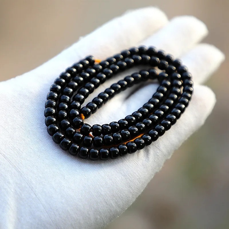 

6*5 Beads Black Gold 108 Buddha Women'S Multi-Circle Coconut Bead Bracelet