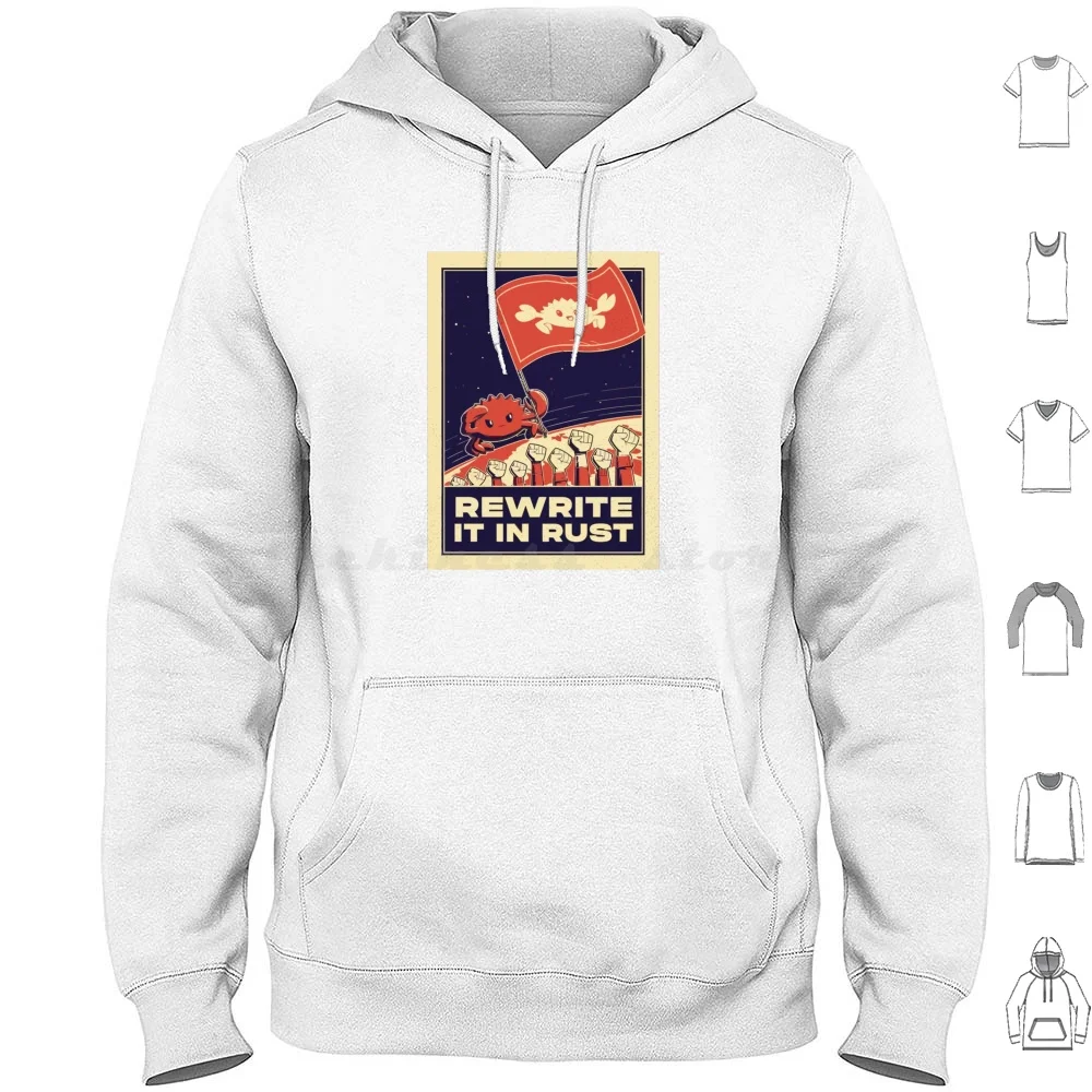 Rewrite It In Rust-Rust Programming Language Hoodies Long Sleeve Rust Rustlang Ferris Crab Programming Coding Failure