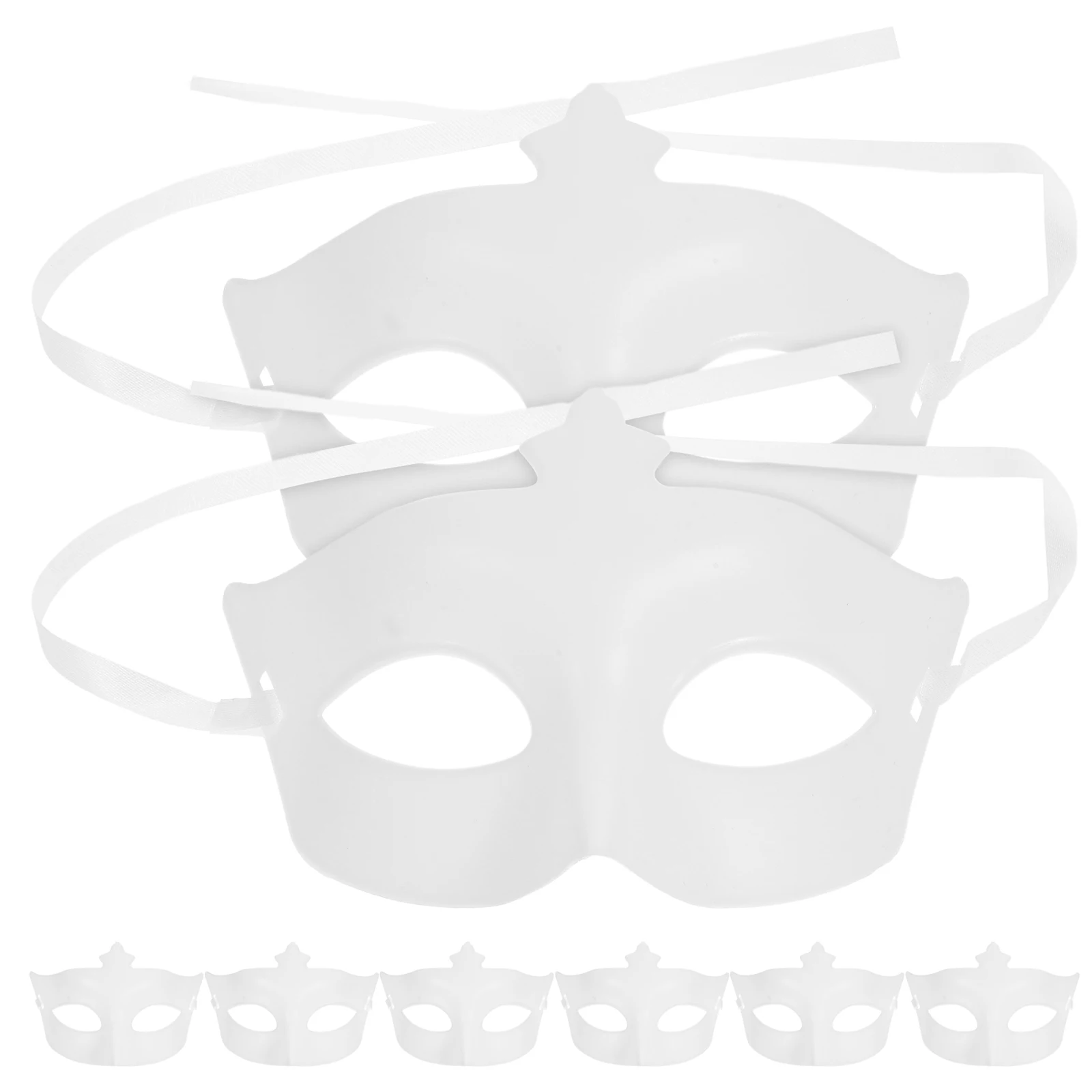 

10 Pcs Half Face Mask Blank DIY White Plastic for Masquerade Party Cosplay Halloween Lightweight Comfortable Breathable Easy to
