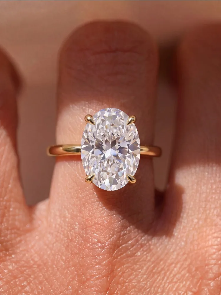 Wunderschöner glänzender 1-8 Karat Zirkon Ovaler Steinring für Damen, 925 Sterling Silber, Verlobungsring, Hochzeit, Luxus, hochwertiger edler Schmuck – Detail 3