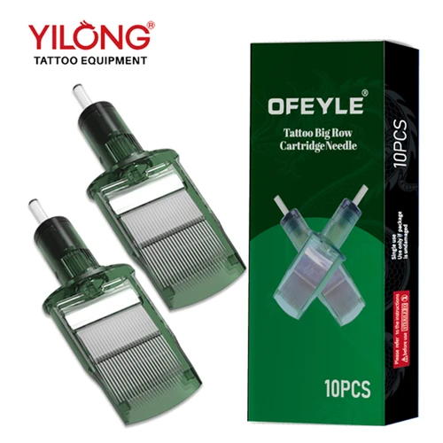 10 Uds. Cartucho de aguja súper grande, cartucho de tatuaje profesional, equipo de tatuaje, aguja de fila grande para tatuaje
