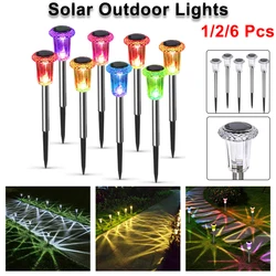 Solar Lights Outdoor Pathway Lights 1/6/12 Pcs Waterproof Bright RGB Color Changing Warm White for Garden Yard driveway