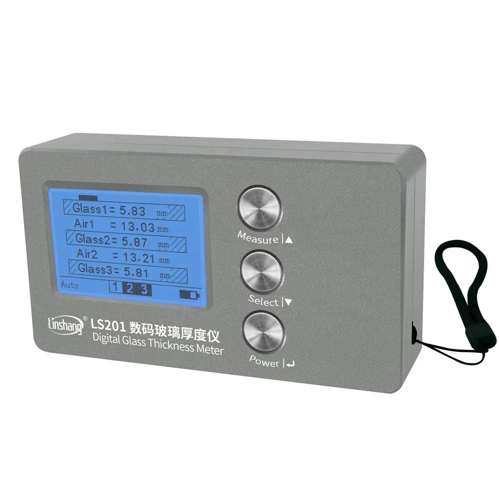 LS201 Digital Glass Thickness Meter for Tempered Triple Glazing Insulating Windows Doors Accuracy Minus or Plus 0.1mm