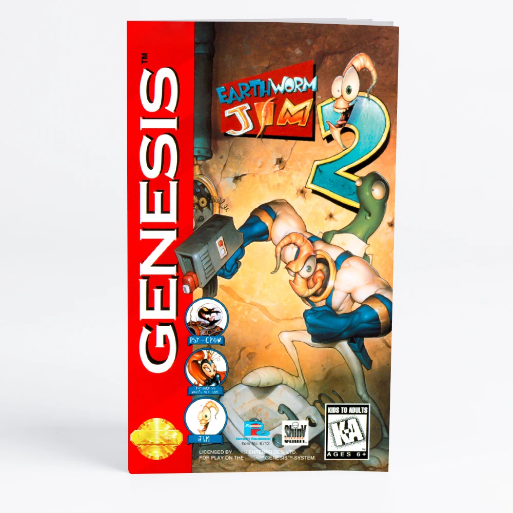 Kartrid game Retro Earthworm Jim 2 16bit untuk konsol video game Sega Genesis Megadrive