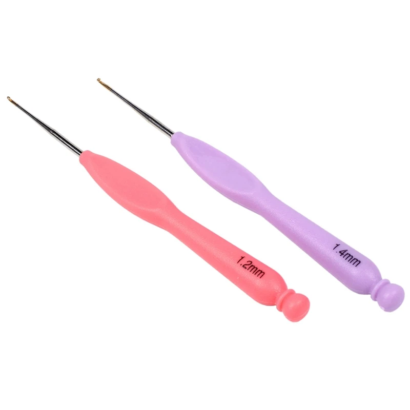 8 pz/set Kit da cucito con manico in plastica Kit di ganci per uncinetto in tessuto aghi per maglieria in alluminio aghi per cucire con cuciture a filato