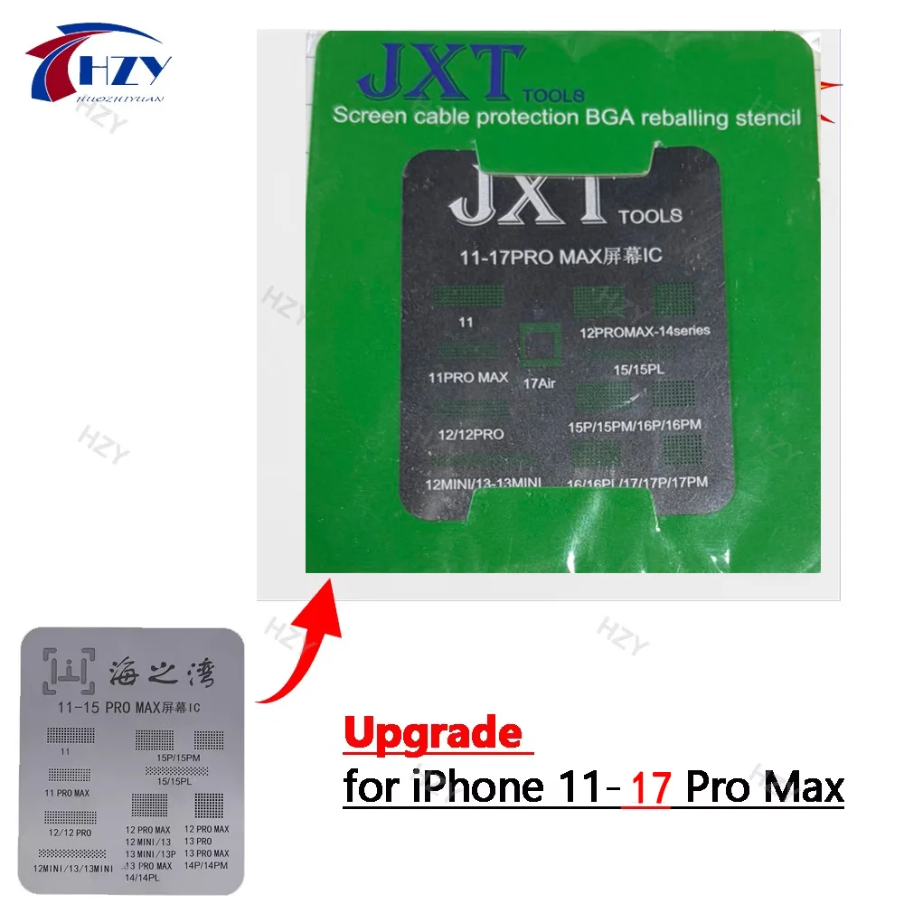LCD Screen Display IC Protection BGA Reballing Stencils for iPhone 11 12 Pro 13 14 15 16 17 Pro Max Flex Screen Chip Steel Net
