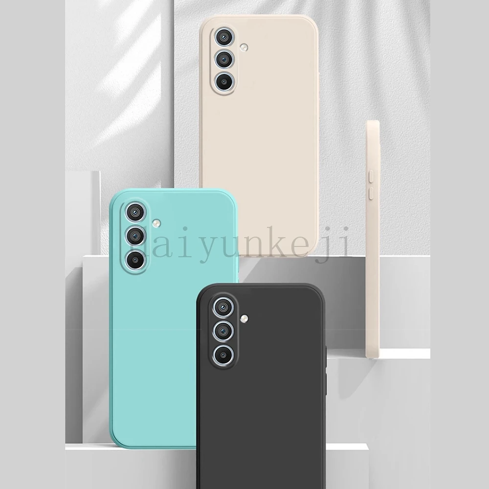 Funda de teléfono para Samsung Galaxy, cubierta de silicona líquida, suave, cordón, M55, M53, M51, M15, M13, M14, M23, M33, M34, M31, M30, M21