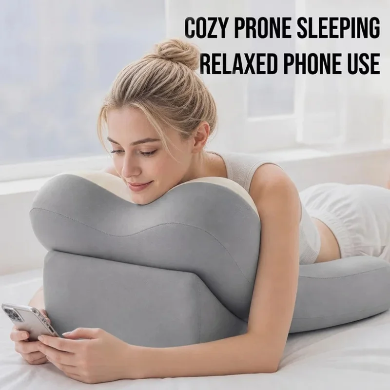 Solvath Ergonomic Bed Back Support Pillow Neck Lumbar Cushion for Reading Gaming Relax in Bedroom Sofa
