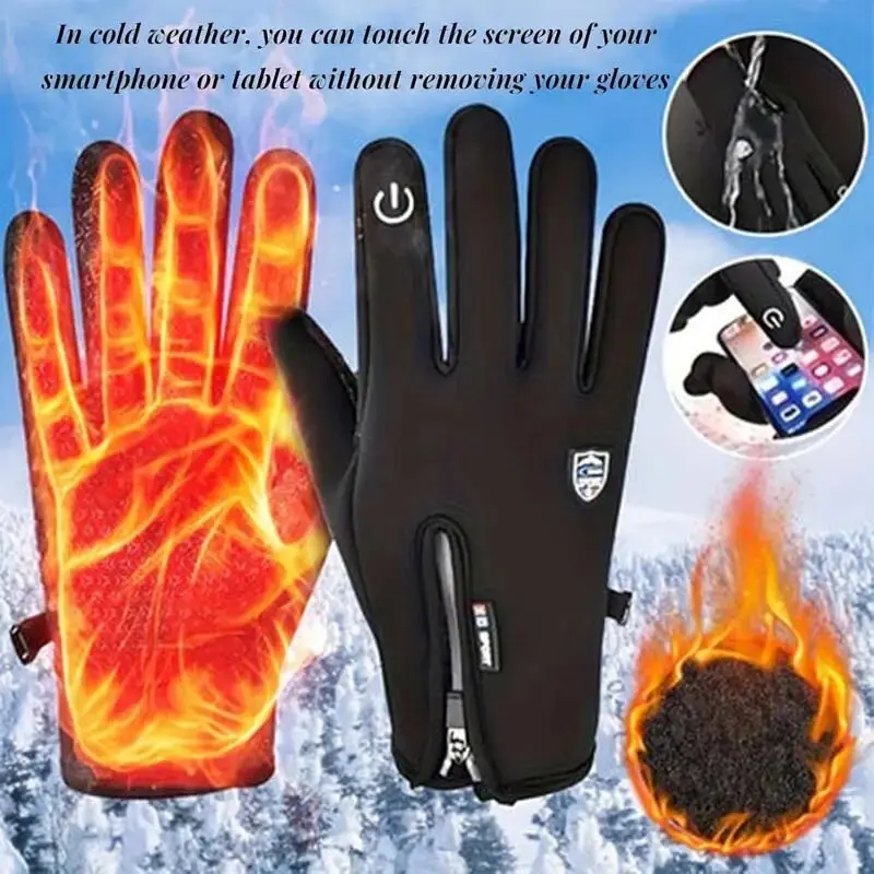 Touchscreen luvas quentes ao ar livre ciclismo condução da motocicleta à prova dwindproof água luvas frias à prova de vento antiderrapante feminino luva de esqui de inverno
