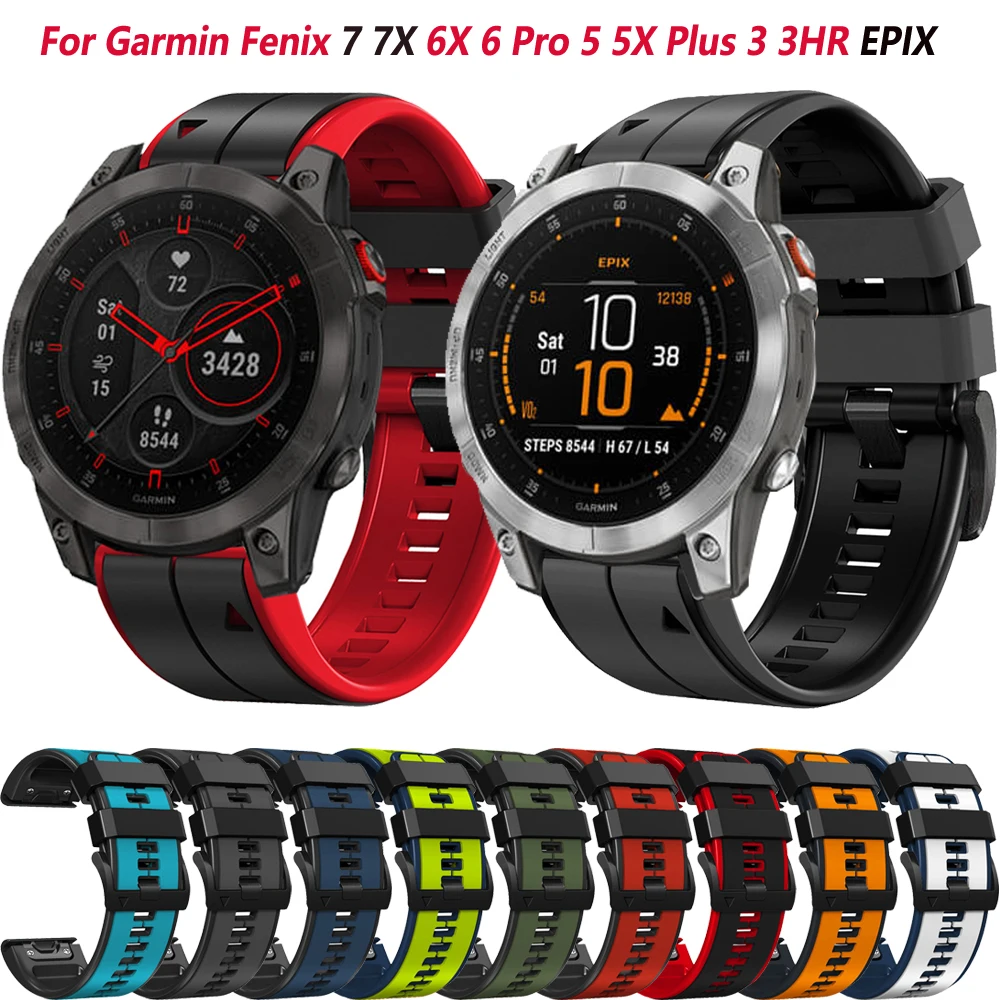 22 26 مللي متر Smartwatch الفرقة الأشرطة ل Garmin Fenix 7 7X 6 6X برو 5X 5 زائد/935/945/إندورو/Epix سيليكون Quickfit حزام الساعات سوار