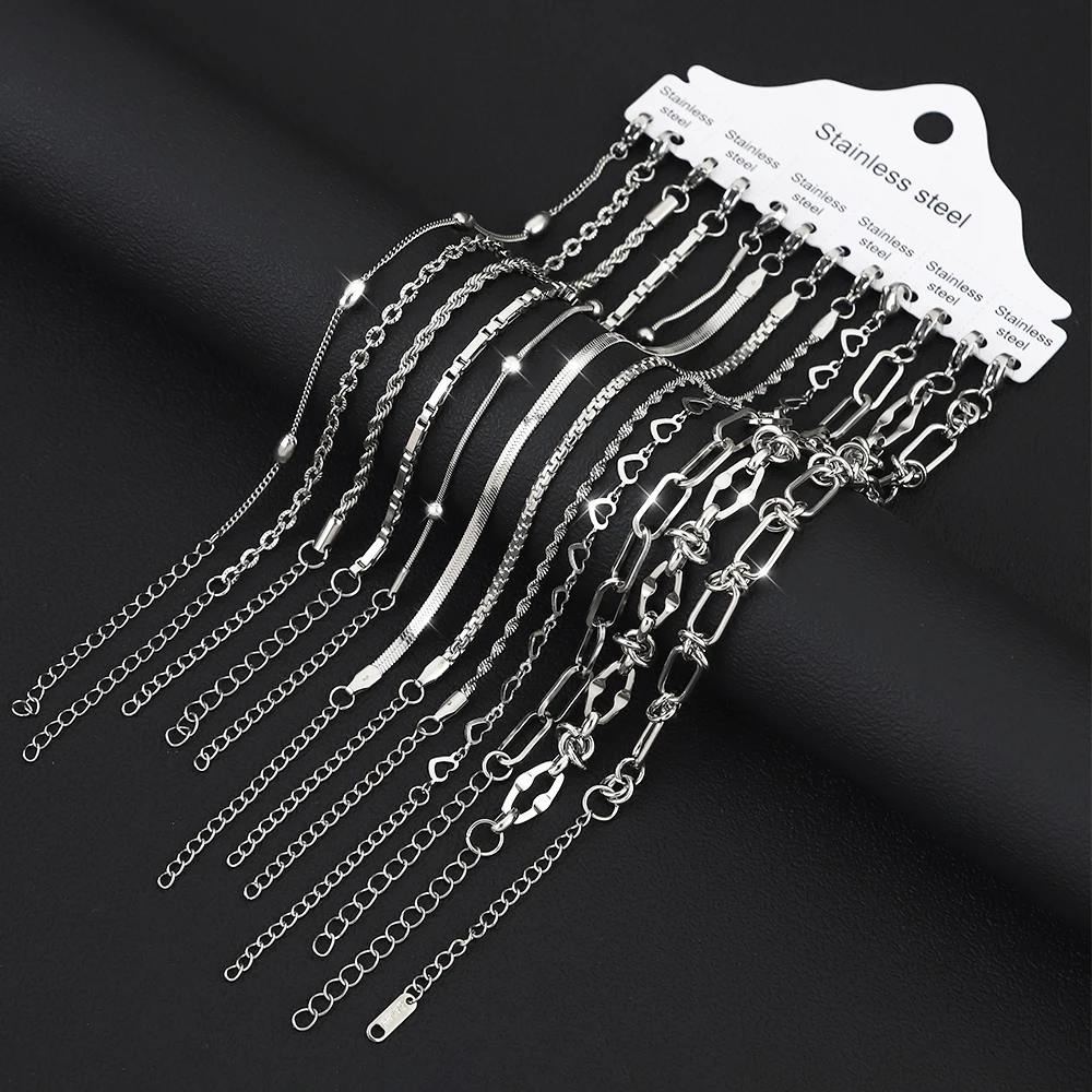 

12pcs/set Stainless Steel Women's Bracelet Set, Waterproof and Wear-resistant, Suitable for Casual and Party Jewelry Accessories