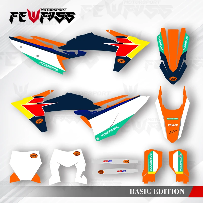 

Fewfuss Graphics Decals Stickers Motorcycle Background Custom For KTM 125 250 300 350 450 2023-2025 SXF 2024-2026 EXC 003