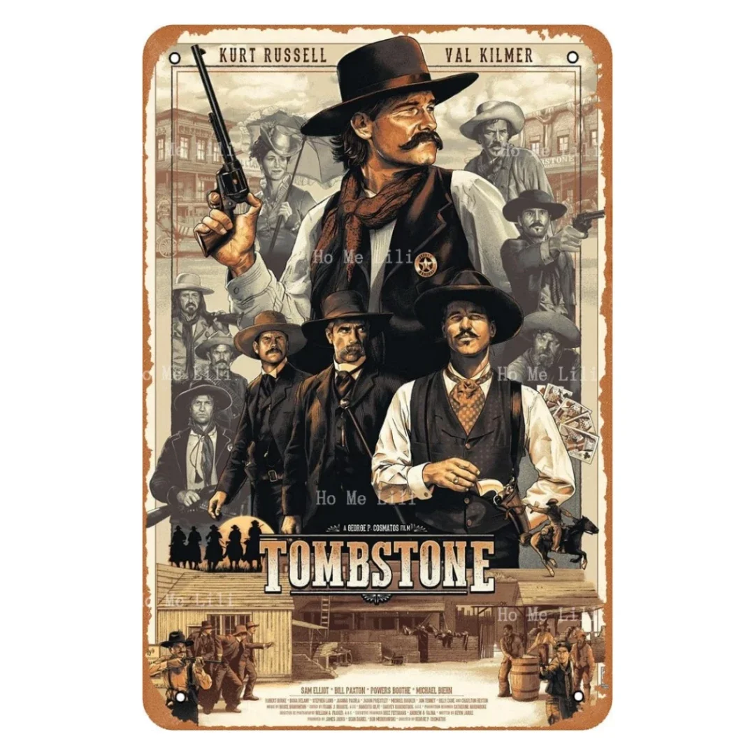 Tombstone West Cowboy Movie Poster Retro Metal Sign Vintage Tin Sign For Bar Office Home Wall Decor Plaque