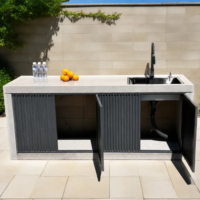 Outdoor Marble Courtyard Washbasin Integrated Tool Free Installation Villa Garden Outdoor Sink Customizable