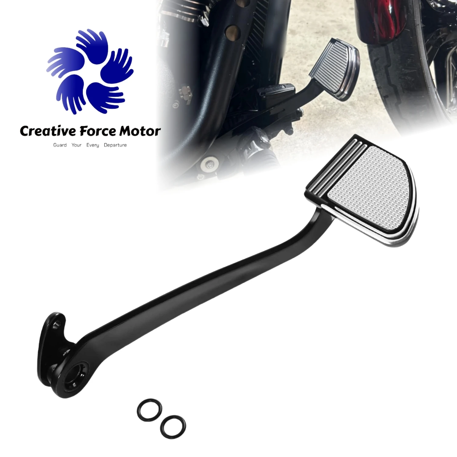 

Black Brake Arm Lever Motorcycles CNC Peg Pedal For Harley Davidson Softail Standard FXDR Low Rider ST Street Bob 114 2018-2024