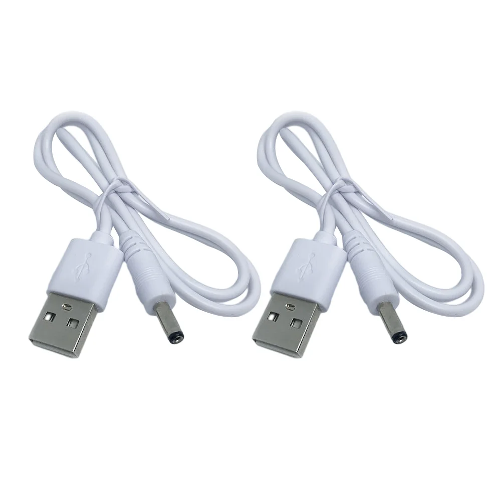 2 Pcs Power Cable USB to Dc Adapter Replacement Charging Chargers Cord for Light Copper Wire Pvc
