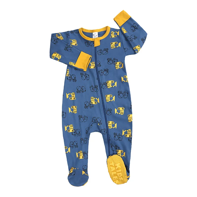 Docinmom Baby jumpsuit antiskid pajamas boys spring autumn coverall climbing clothing newborn baby girls clothes zipper bodysuit