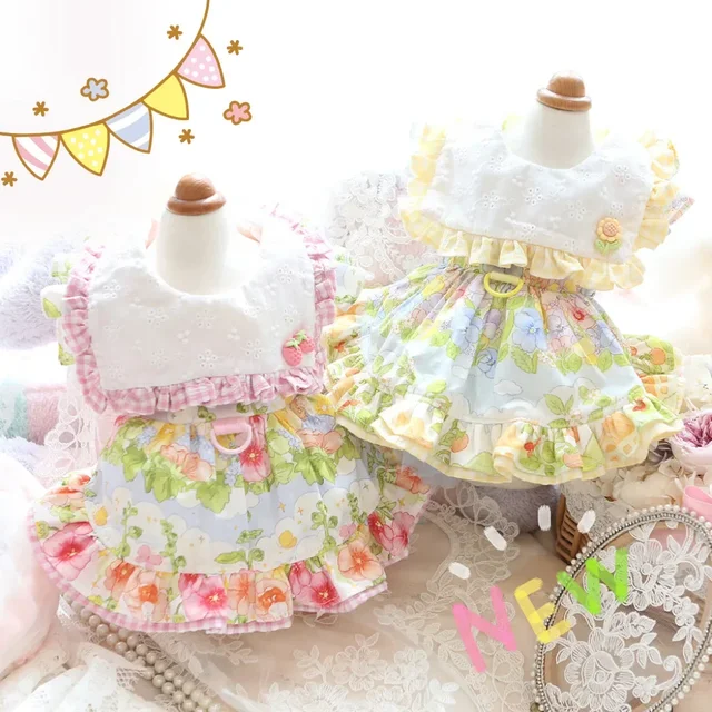 Miniaturowe ubranka dla psów, ubranka dla maltańczyków, kwiaty dopaminy, Yorkshire, Bigbear, wiosna i lato, nowość
