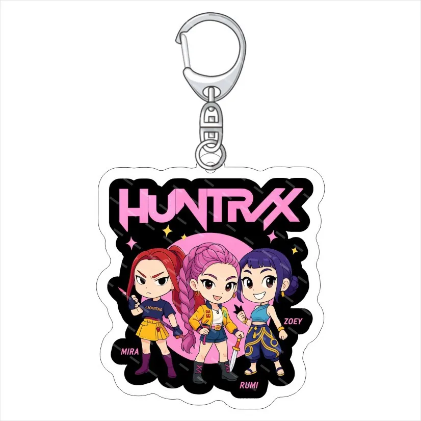 Anime KPop Demon Hunters Figuur Acryl Sleutelhanger Model Rumi Mira Zoey Abby Verjaardag Decoratie Kerst Fans Geschenken Sleutelhanger