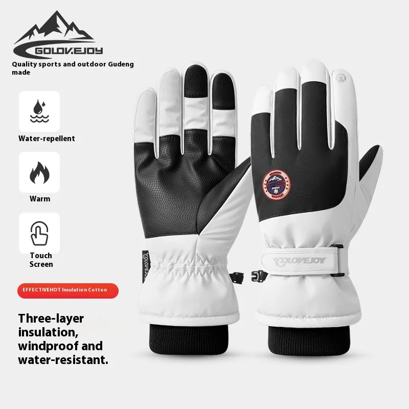 

SK28 уличные лыжные перчатки зимние мужские и женские силиконовые противоскользящие бархатные теплые перчатки для верховой езды ветрозащитные водонепроницаемые