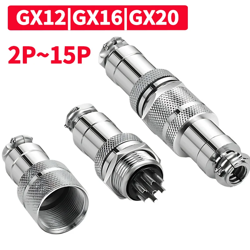 

5/10/100 Set Circular Connector - Aviation Plug & Socket with GX12, GX16, GX20, QL16, M16, 2 - 15 Pins, Male & Female Docking