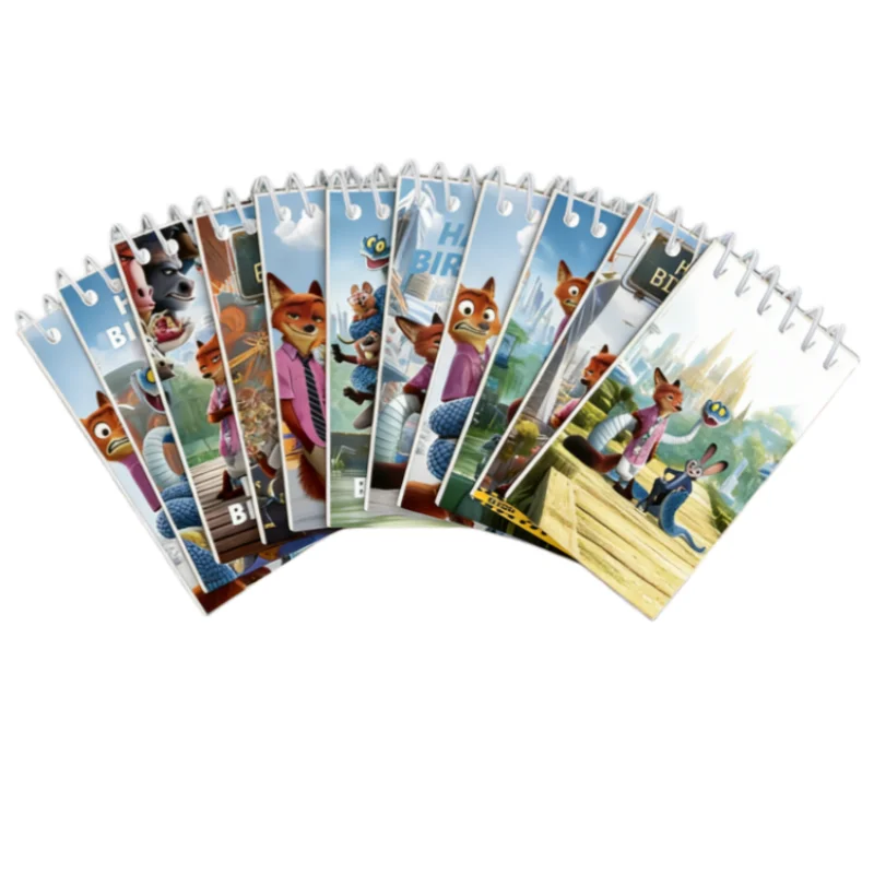 

10pcs New AnimalAnimation 2 Notebook Notepads Student Hand Ledger PP Coil Book Student Stationery Party Supplies Gift Toy