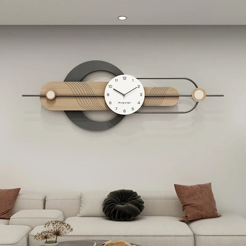 Decoration Wooden Wall Clock Large Designer Stylish Art Chic Wall Watch Nordic Aesthetic Reloj De Pared Living Room Decoration