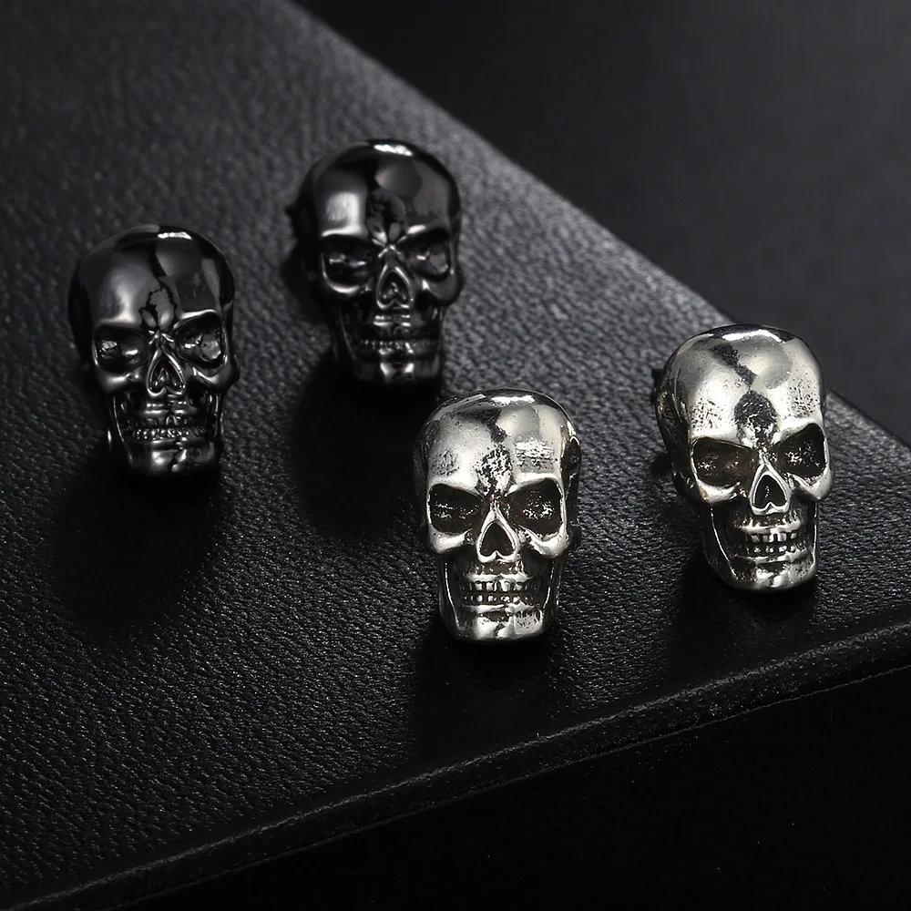 Black or Silver Skull Earrings