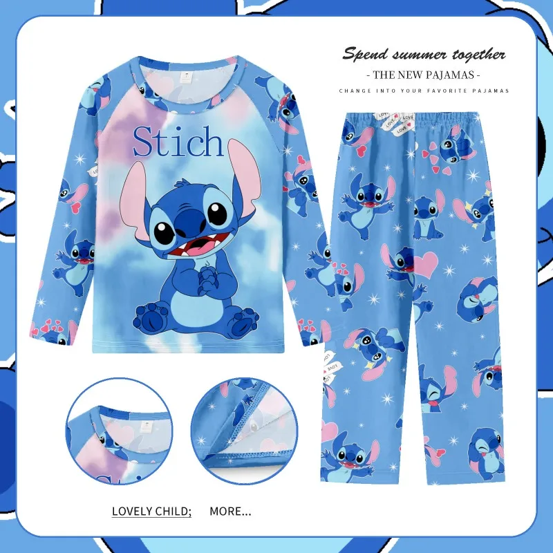 

Kids Disney Stitch Pajamas 2pcs/set for Boys Girls Home Wear Kids Casual Sleepwear Long Sleeve Pajamas Bottoms Suit Cute Gifts