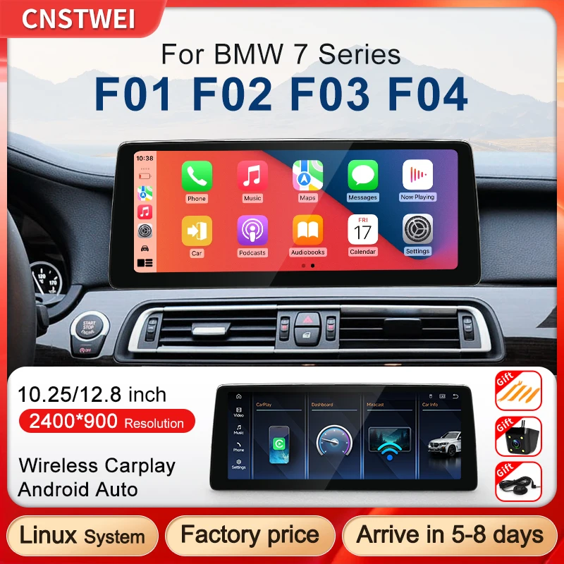 STWEI 12.8inch 2400*900 HD Display Screen For BMW 7 Series F01 F02 F03 F04 CIC NBT Wireless Carplay Auto Car Multimedia Players