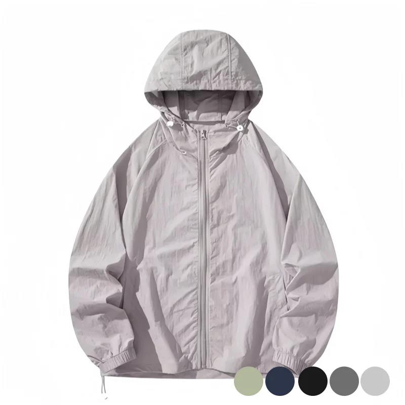 Lightweight, Breathable Sun Protection Clothing, Unisex Hooded Jacket, Summer Outdoor Uv Protection Skin Clothing, Loose Large Size Windbreaker