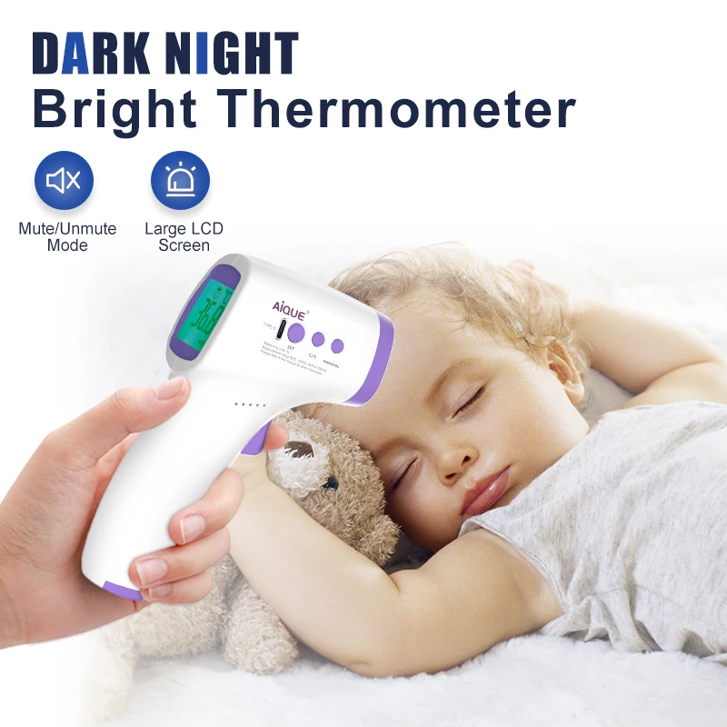 AiQUE Rechargeable Infrared Thermometer Forehead Digital Non-Contact medical Termometro Body Fever Baby/Adult Temperature