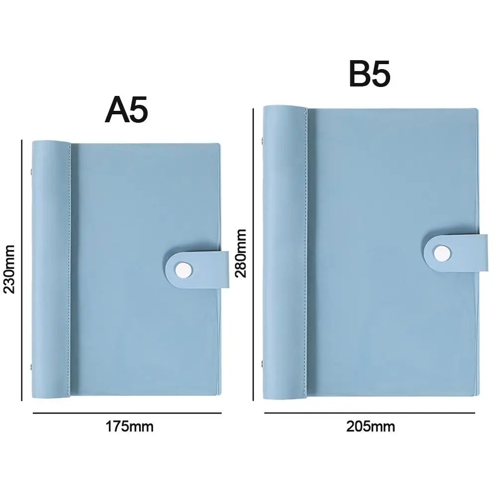 A5/B5 غطاء للكمبيوتر الدفتري الربط الجلود شبه شفافة الموثق غطاء فضفاضة ورقة الموثق قابلة لإعادة الاستخدام مذكرات المفكرة قذيفة