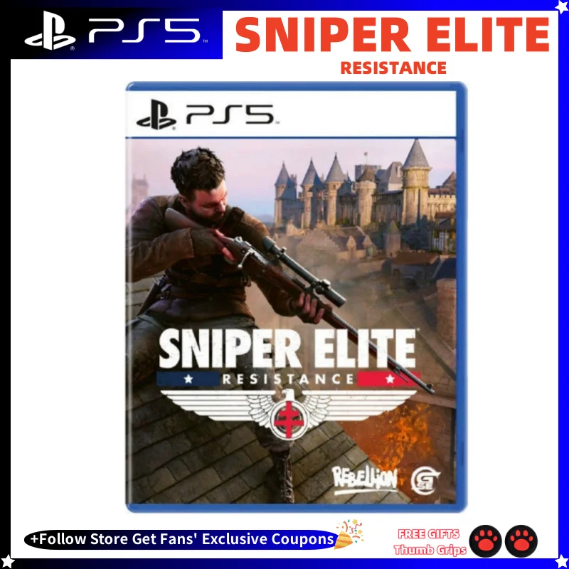 PS5 Новый игровой CD Sniper Elite Resistance Sony Playstation 5 Игровой карточный диск Playstation 5 PS5 Sniper Elite Resistance